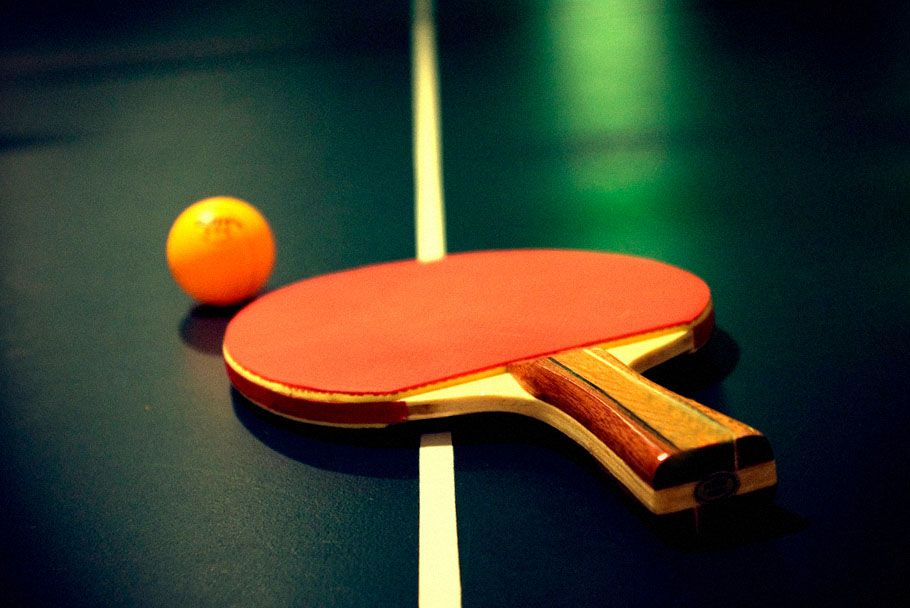 Racket and ping pong ball