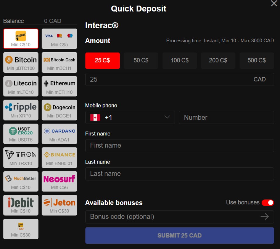 Quick Deposit